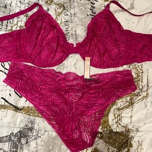 Victoria Secret NWT panty L size + worn 38 DD bra
